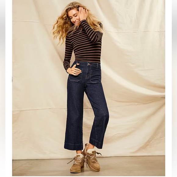 Sanctuary The Marine Denim Wide Leg Cropped Jeans NWT! - Picture 2 of 15